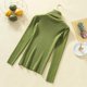 thumbnail image 3 of Suéter de manga larga acanalado de cuello alto para mujer suéters ligeros ropa de invierno - Verde Baoblaze Suéter de punto de mujer, 3 of 5