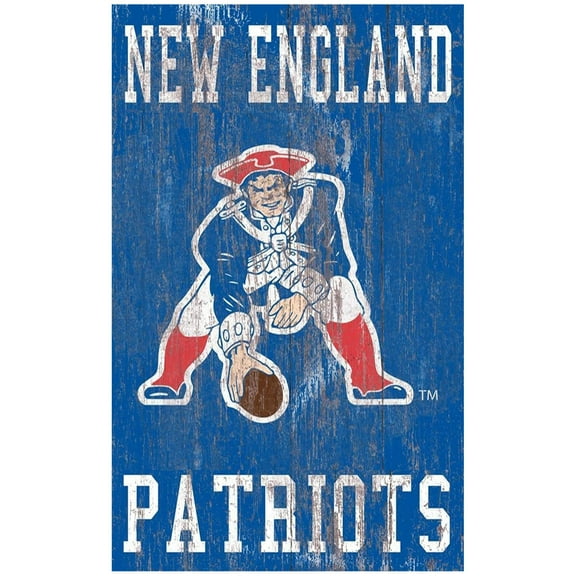 New England Patriots 11'' x 19'' Heritage Distressed Logo Sign