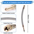 thumbnail image 3 of 1 Set 90 Degree Copper Tire Valve Extension with Universal Stainless Steel 180mm Tyre Valve Stem Extender for Car Motorcycle RV Truck Bike, 3 of 6