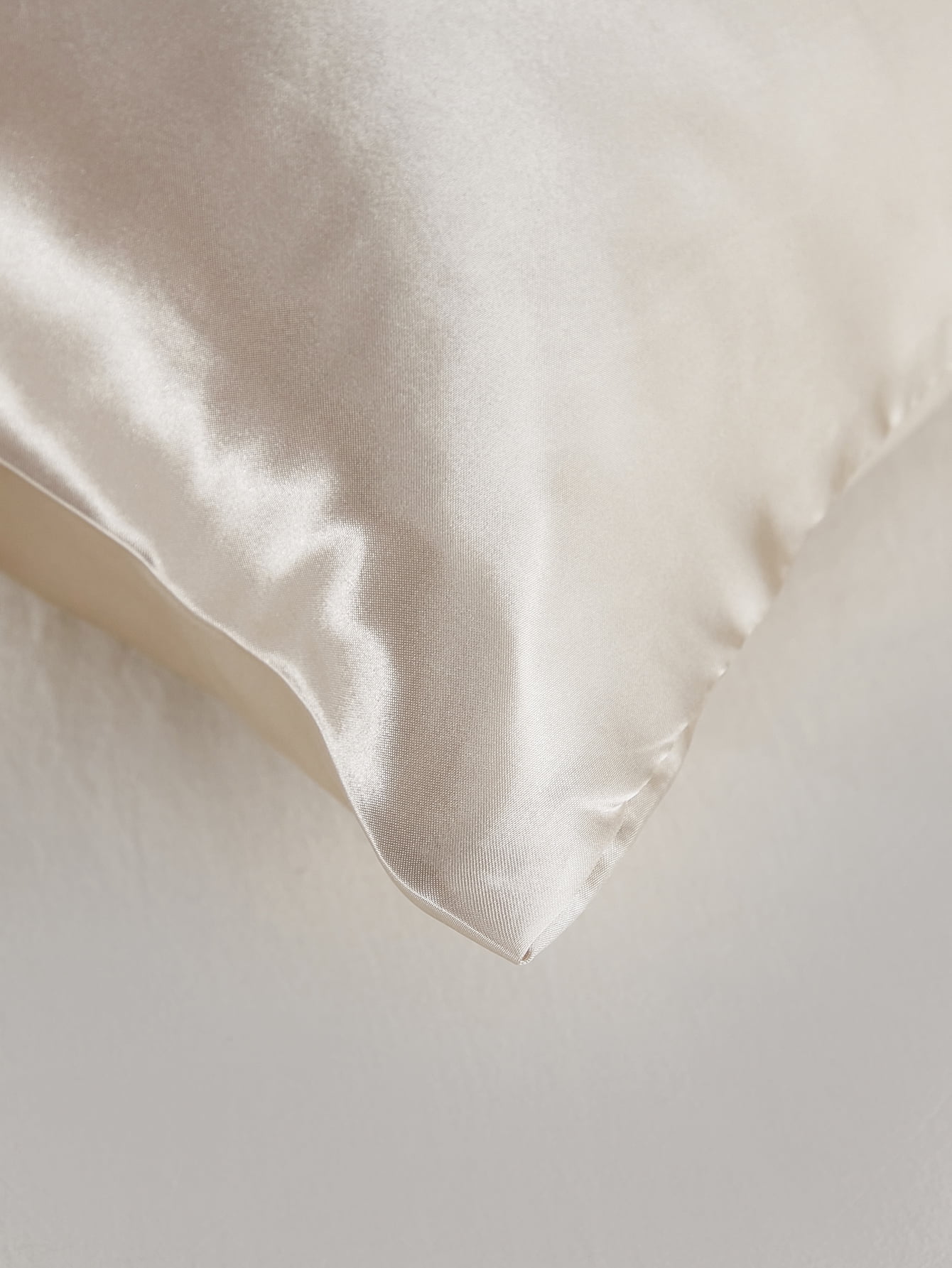 Move Over Khaki Satin Pillowcases King, Silk like Satin Pillow Cover Set of 2, Silky Microfiber Solid Pattern, 2 Pack