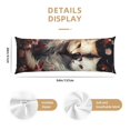 thumbnail image 3 of Body Pillow Cover, Flower Cat Couple Body Pillow Cases with Zipper Soft Breathable Smooth Skin Friendly Long Pillow Case 20x60 inches, 1Pcs, 3 of 7