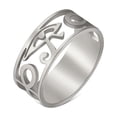thumbnail image 3 of Stainless Steel Ring with Hollow Eyes Exaggerated Personality Ring Electroplated Finish Statement Ring Fashion Jewelry, 3 of 5