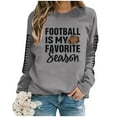 thumbnail image 4 of ADSSDQ Football Sweatshirts for Women Fall Workout Football Graphic Crew Neck Pullover Tops Casual Long Sleeve Game Day Hoodies FB30-Gray M, 4 of 4