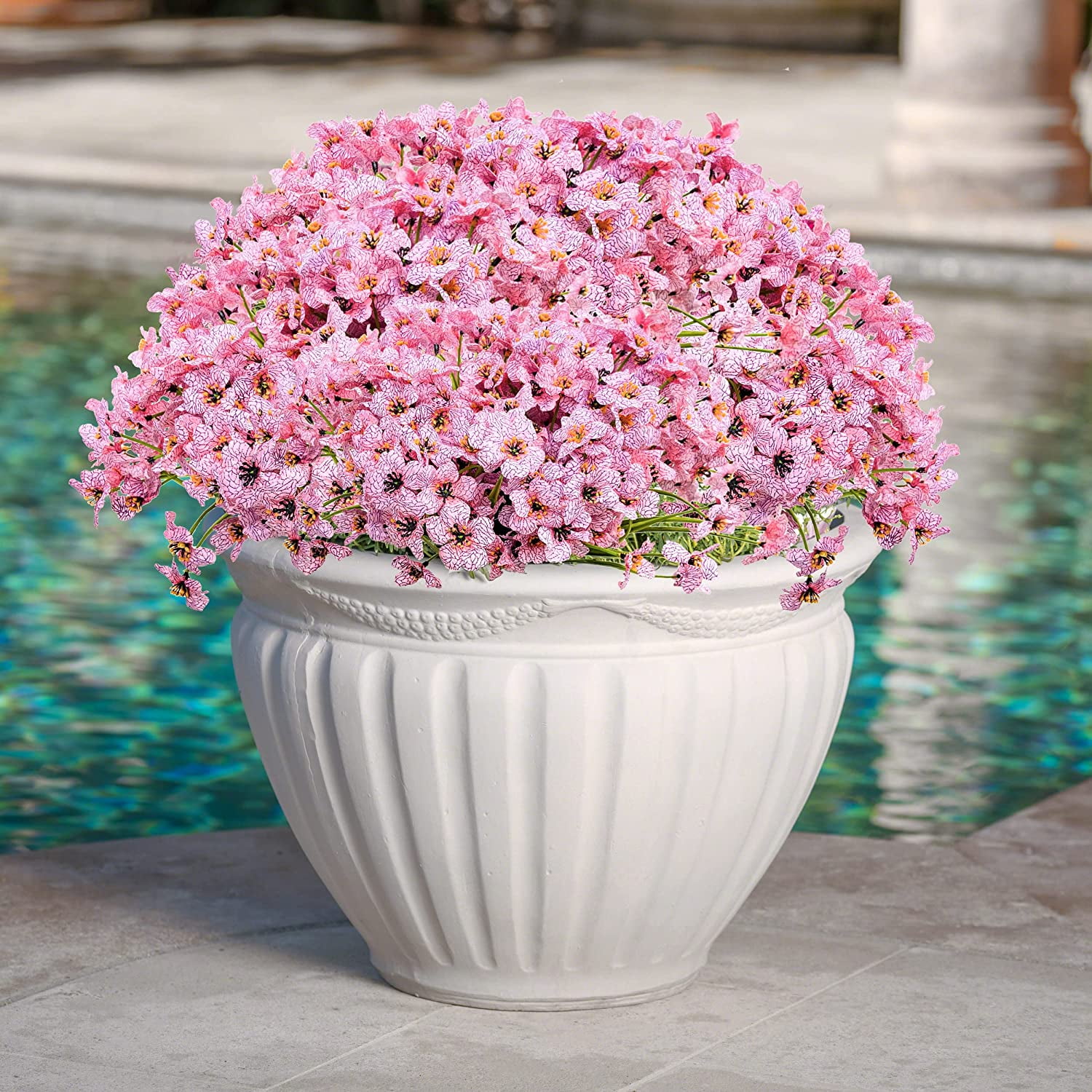 Artificial Flowers Outdoor, 20 Bundles Artificial Plants UV Resistant Fake Plants for Outdoors Outside Front Porch Window Box Hanging Planter Decoration