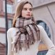 thumbnail image 5 of Bufandas cálidas de invierno para mujer, bufandas grandes con tacto de cachemira, ponchos de moda, chales largos, bufandas de rejilla, bufandas súper suaves y ligeras, 5 of 5