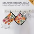 thumbnail image 4 of Yayeee Oven Mitts and Pot Holder Set of 2 Heat Resistant Kitchen Gloves Baking Hot Pad, Hand Drawn Floral, 4 of 5