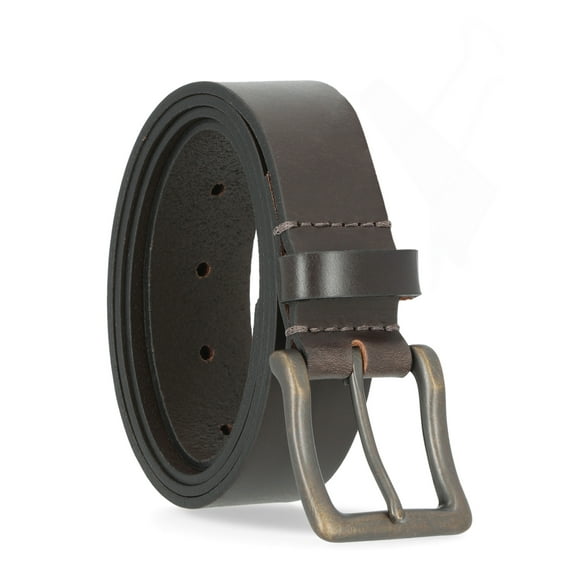 George Men's 38MM Leather Casual Dark Brown Belt