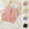 thumbnail image 5 of Xfvqtps Womens Touchscreen Gloves Knitting Alpaca Wool Lining Rhombus Solid Color Thickened Windproof Warm Winter Mittens Gray, 5 of 6