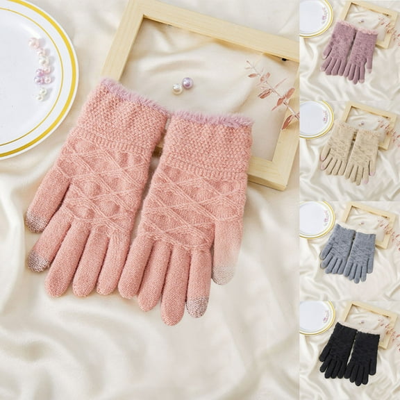 Axiiglly Winter Gloves Women, Outdoor Windproof Sports Cycling Gloves, Warm Thicken Cold Weather Touchscreen Gloves, Elastic Cuff Fleece Thermal Gloves