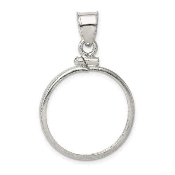 Wideband  Distinguished Coin Jewelry Sterling Silver Polished 21.1 x 2.0mm $0.05 Screw Top Coin Bezel Pendant