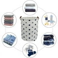 thumbnail image 4 of AUCHEN Laundry Hamper, Large Waterproof Cotton Fabric Laundry Baskets with 2 Handles - 19.7"Hx 15.7"Wx 15.7"L - Dirty Clothes, Kids Baby Toys Organizer (Round - Blue Shell), 4 of 8