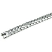 Titanium Kay Tungsten Carbide 10MM Men's High Polish Finish Chrome Color Link Bracelet Sz 7