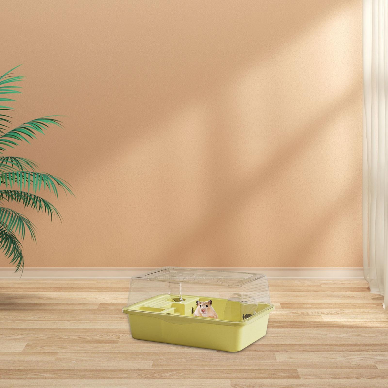 Serenable Large Hamster Cage Exercise Playing House Transparent Ventilation Small Animal Cage Hamster Enclosure for Guinea Pigs Gerbils yellow