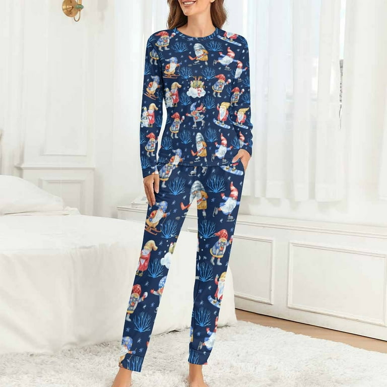 Womens Pajama Sets Winter Old Man Playtime 2 Piece Pjs Sets Long Sleeve Top and Pajama Pants with Pockets Comfy Soft Ladies Sleepwear Lounge Sets for Women Walmart
