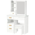 thumbnail image 2 of Jubilant Vanity Desk with Sliding Mirror, Bedroom Dressing Table, Makeup Table with 5 Drawers & Shelves, Hidden Storage Space, 2 of 7