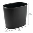 thumbnail image 4 of iDesign Small Oval Plastic Bathroom Trash Can, 12'' x 8'' x 10'', Matte Black, 4 of 5