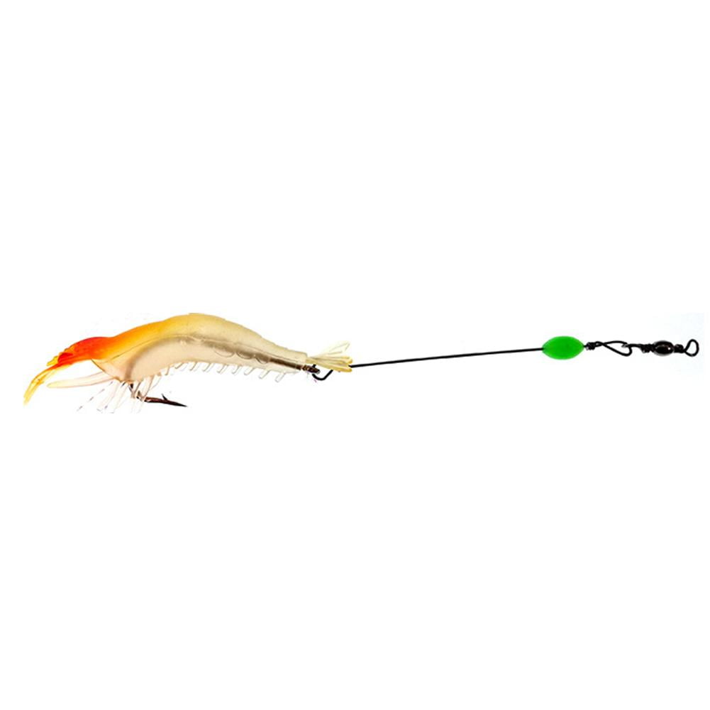 Leurre Souple Crevette PVC 4 Cm Jaune Avec Hameçon - Pour Pêche Au Coup