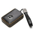 thumbnail image 2 of Vitodeco Genuine Leather Smart Key Fob Case Compatible with Volvo XC60, XC90, S90, V90 2019-2025 (4-Button, Black), 2 of 5