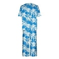 thumbnail image 6 of Atogsazn Women's Sleepwear Capri Pajama Sets Short Sleeve Two Piece Pjs Crew Neck Tops & Capri Pants with Pockets Blue XL, 6 of 7