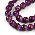 thumbnail image 4 of Baking Painted Glass Beads Strands Round Two Tone Saddle Brown 10~10.5mm Hole: 1.4mm 79~83pcs/strand 29.92~31.10 inch(76~79cm), 4 of 5