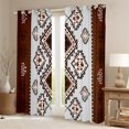 thumbnail image 2 of Feelyou Brown Grey Aztec Curtains Pack of 2 (42x84 Each) for Adult, Western Bohemian Triangle Curtains Blackout, Rustic Farmhouse Bedroom Curtains, Living Room Curtains Decor, 2 of 6