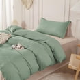 thumbnail image 1 of Washed Cotton Duvet Cover Full Size Set Linen Like Comforter Cover with Zipper Closure & Corner Ties (No Comforter) x Dusty Rose, 1 of 9