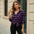 thumbnail image 6 of Flannel Fall Shirts for Women Casual Plaid Tops Long Sleeve Button Down Shirts, 6 of 8