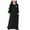 Black, variant on Odeerbi Muslim Dress For Girls 2025 Long Sleeve Long Dress V Neck Colorblock Dress for Teen Girls Gray