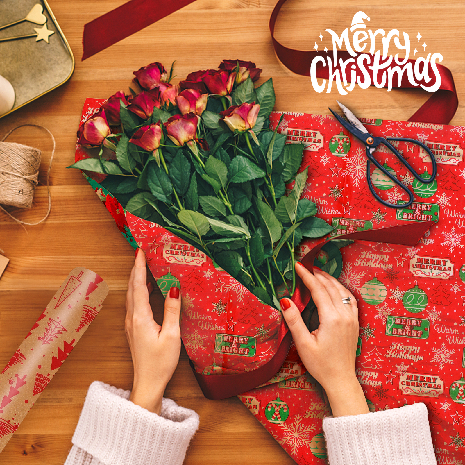 Ayieyill 70-Sheet Christmas Tissue Paper Assortment photo 5