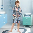 thumbnail image 5 of FORMRS Niños Bathrobe Unisex Hooded Robe Soft Plush Pajamas Sleepwear, Size 2-3T, Black Cats and Hearts, 5 of 7