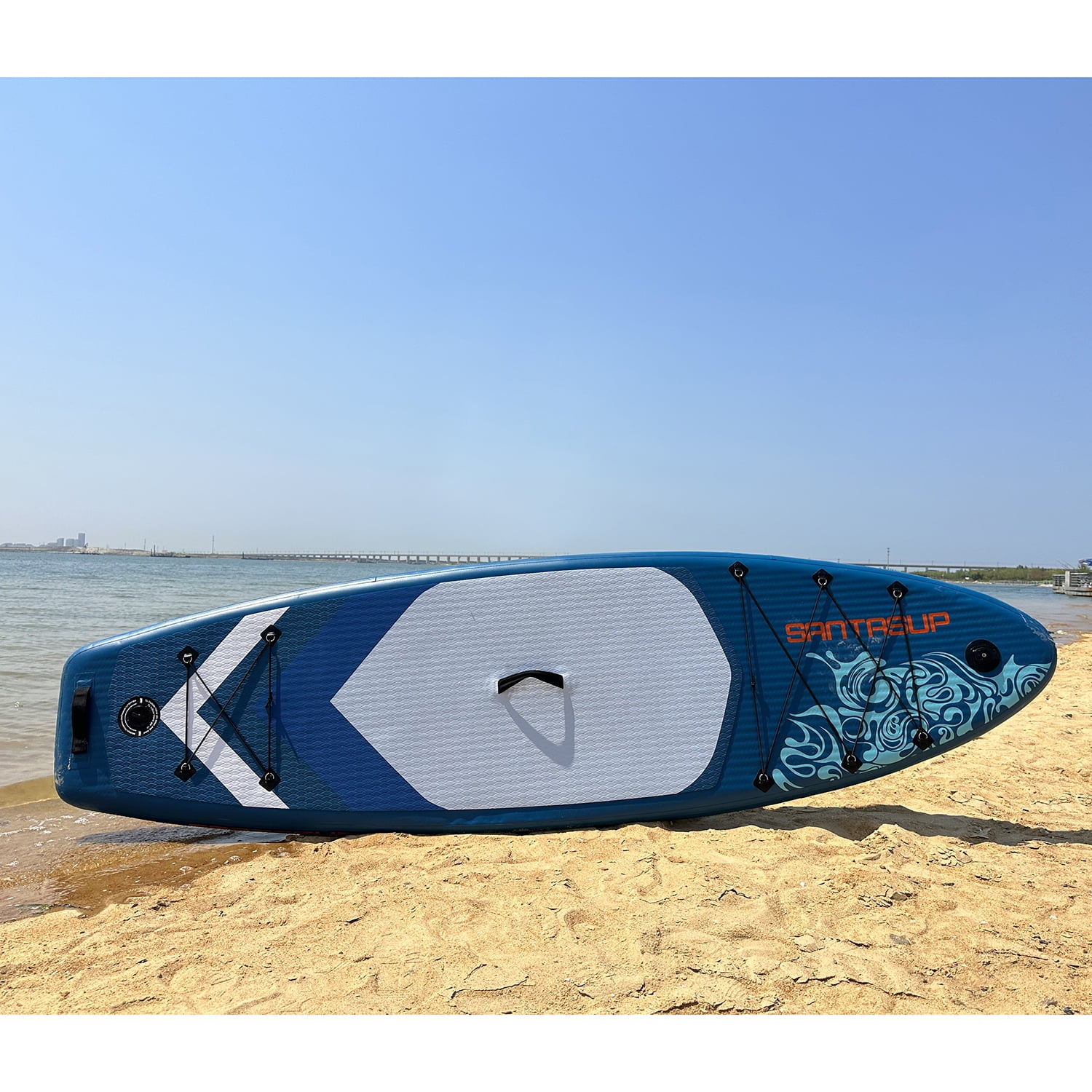 Kadyn Inflatable Stand Up Paddle Board with 1 Fin, Pump, Safety Leash, Backpack and Removoble Paddle, Sroteeup Pattern, Antique Blue Green Kadyn Inflatable Stand Up Paddle Board with 1 Fin, Pump, Safety Leash, Backpack and Removoble Paddle, Sroteeup Pattern, Antique Blue Green