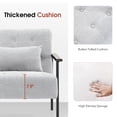 thumbnail image 6 of MCombo Set of 2 Modern Accent Chairs, Chenille Upholstered Armchair, Ergonomics Lounge Chair for Living Room HQ417(Silver White), 6 of 9