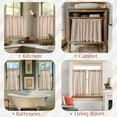 thumbnail image 4 of Colorful Striped Linen Kitchen Curtains 36 Inch Christmas Tier Curtains Farmhouse Modern Cafe Small Window Treatments Light Filtering Rod Pocket for Living Room Bathroom 2 Panels Multi Red, 4 of 8