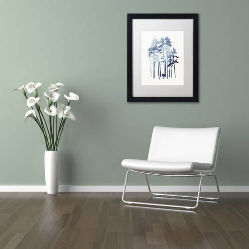 Trademark Fine Art 'Winter Wolf' Canvas Art by Robert Farkas, White Matte, Black Frame