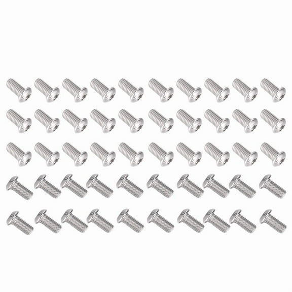 M6x12mm Stainless Steel Hex Socket Button Screws 50 Pcs