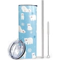 thumbnail image 1 of Polar Bear Gifts for Bear Lovers Women, Teen Girls- Cute Snowflake Polar Bear Coffee Mug/Cup/Water Bottle/Tumbler with Lid and Straw- Thermal Insulated Tumblers 20 Oz - Polar Bear Stuff Decor(Blue), 1 of 6