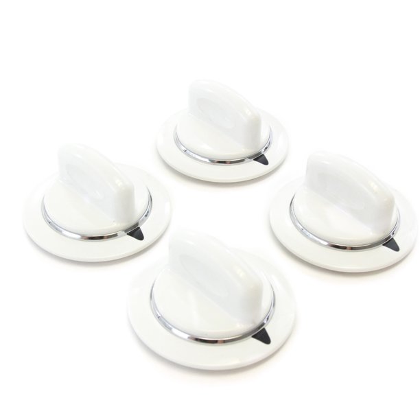 4 White Dryer Timer Control Knobs Replacement Compatible with General