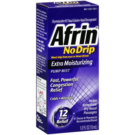 Afrin ® No Drip Extra Moisturizing Nasal Decongestant Pump Mist 0.5 fl. oz. Box