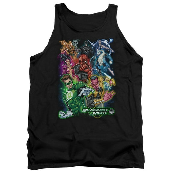 Green Lantern Blackest Group Adult Tank Top Black