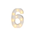 thumbnail image 1 of Naiovety Ceremonia de boda Aniversario Número en forma de luz Lámpara de números portátil con pilas Decoración de la fiesta del hotel de la oficina Kits de decoración para fiestas Número 6 Naiovety HA074859-07, 1 of 6