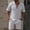 🌍104-Gray, variant on Ceisia Men's Casual Short Sleeve Button Down Shirt Open Weave Breathable and Elastic Waist Drawstring Shorts Two Piece Set Gifts for Father Brown 2X