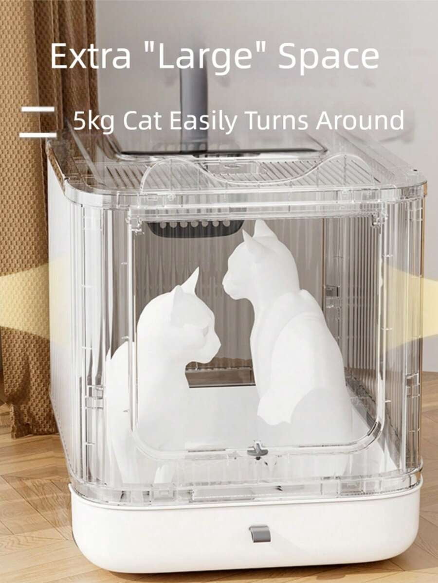 Spirit Cat Litter Box The Spirit Cat Litter Box Comes In An Extra-Large Size, Featuring A Front-Loading Drawer Design And A Top Cover, With An Overall Fully Enclosed Double-Door Style.