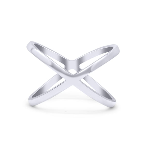 Criss Cross Ring Oxidized Band Solid 925 Sterling Silver Thumb Ring Size 5