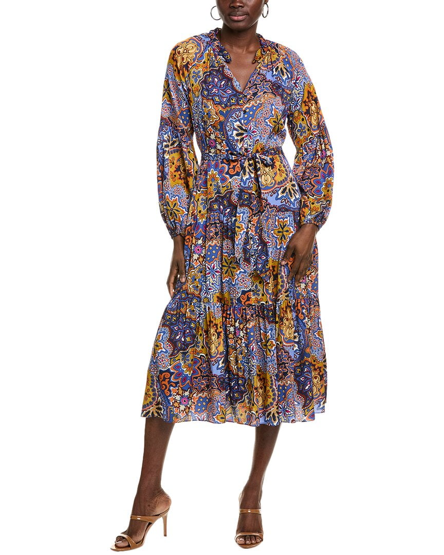 Elie Tahari womens The Layla Midi Dress, XS, Orange - Walmart.com