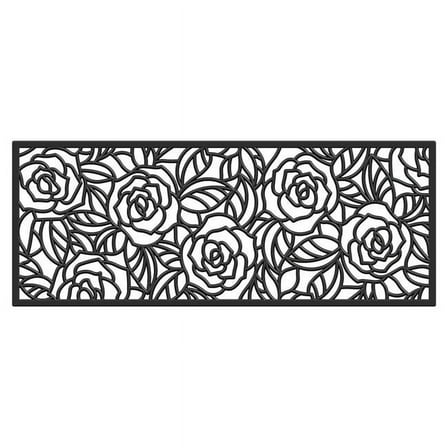Calloway Mills 103762248 22 x 48 in. Black Rose Rubber Rectangular Doormat