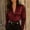 #8Wine, variant on Satin Breathable Stretch Top for Women Deep V Neck Long Sleeve Button Down Silk Shirt