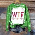 thumbnail image 2 of Rbaofujie Chandails pour Filles Mode Femmes Décontracté Imprimé Col Rond Manches Longues Hauts Amples Chandails en Molleton Verts Chandails à Capuchon pour Femmes Tendance, 2 of 3