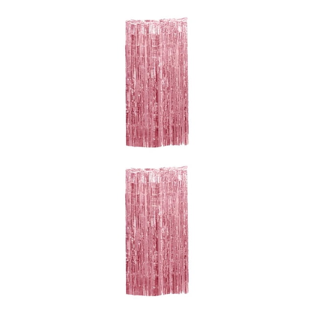 relayinert Vibrant Foil Fringe Curtain Wide Application And Customizable Options Rose Gold 3*1m 2Set