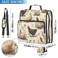 thumbnail image 3 of Water-Resistant 3-Ring Binder Organizer with Multiple Pockets Zipper Binder Bag for Office Various Poses Chickens Pattern, 3 of 8