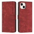 thumbnail image 2 of for iPhone 15 Wallet Case, Classic PU Leather Shockproof Folio Flip Stand Magnetic Closure Money Pocket Simple Business Purse Card Slots Case Cover for iPhone 15, Red, 2 of 12
